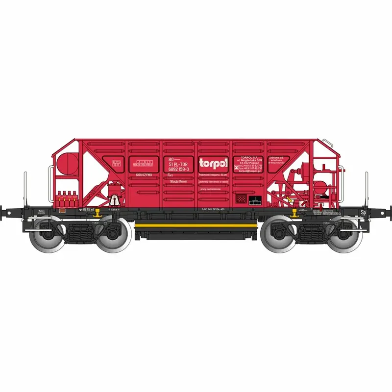 Wagon trémie Facc rouge - Albert Modell 689048 - HO 1/87 - PL-TOR - Ep VI - 2R Authentique